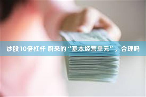 炒股10倍杠杆 蔚来的“基本经营单元”，合理吗