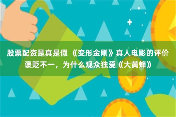 股票配资是真是假 《变形金刚》真人电影的评价褒贬不一，为什么观众独爱《大黄蜂》