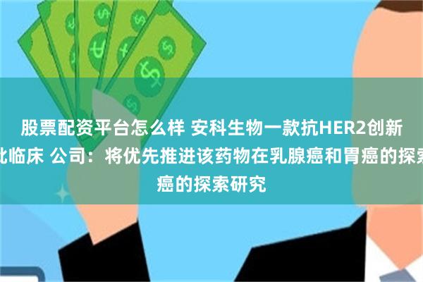 股票配资平台怎么样 安科生物一款抗HER2创新药获批临床 公司：将优先推进该药物在乳腺癌和胃癌的探索研究