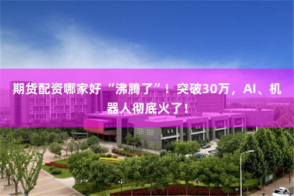 期货配资哪家好 “沸腾了”！突破30万，AI、机器人彻底火了！