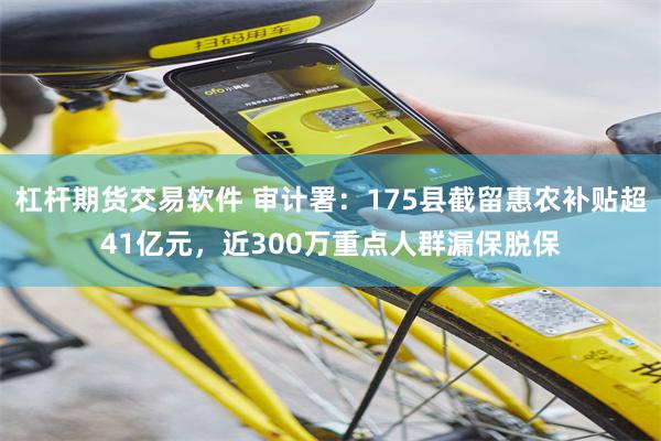 杠杆期货交易软件 审计署：175县截留惠农补贴超41亿元，近300万重点人群漏保脱保