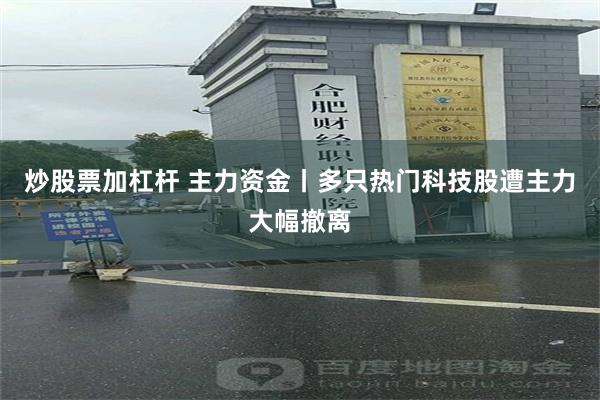 炒股票加杠杆 主力资金丨多只热门科技股遭主力大幅撤离