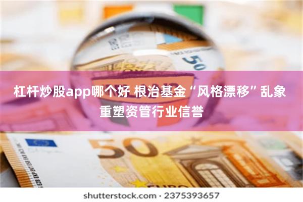 杠杆炒股app哪个好 根治基金“风格漂移”乱象 重塑资管行业信誉