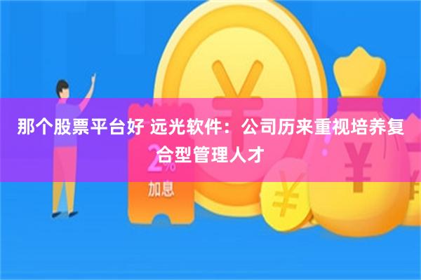 那个股票平台好 远光软件：公司历来重视培养复合型管理人才