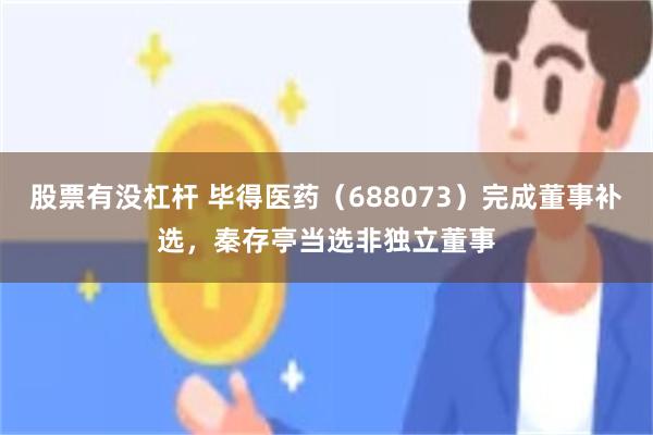 股票有没杠杆 毕得医药（688073）完成董事补选，秦存亭当选非独立董事
