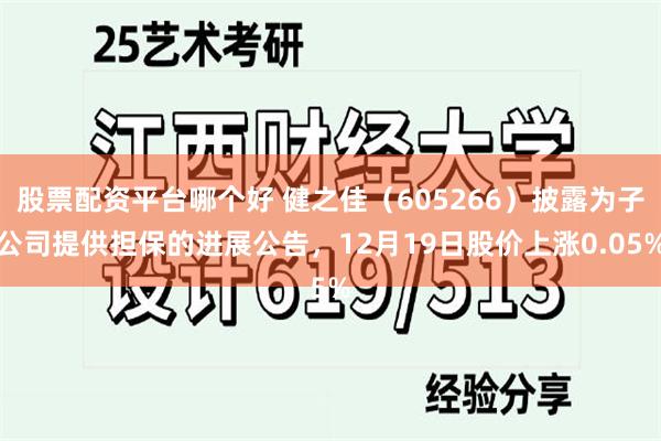 股票配资平台哪个好 健之佳（605266）披露为子公司提供担保的进展公告，12月19日股价上涨0.05%