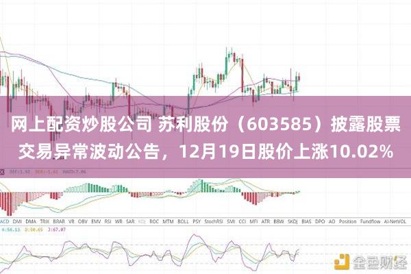 网上配资炒股公司 苏利股份（603585）披露股票交易异常波动公告，12月19日股价上涨10.02%
