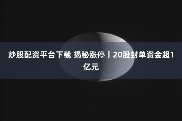 炒股配资平台下载 揭秘涨停丨20股封单资金超1亿元