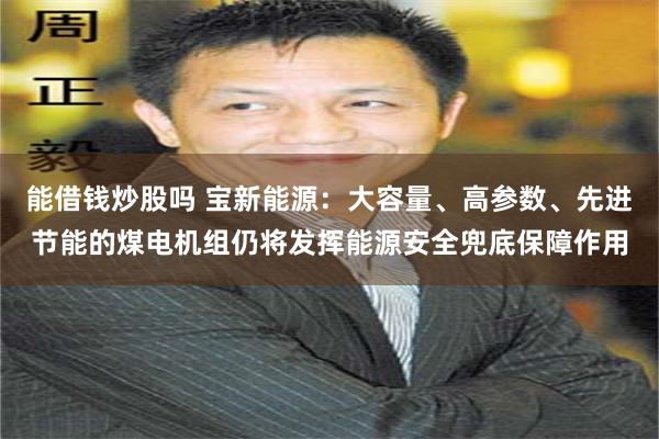 能借钱炒股吗 宝新能源：大容量、高参数、先进节能的煤电机组仍将发挥能源安全兜底保障作用
