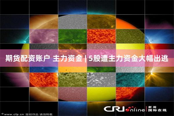 期货配资账户 主力资金 | 5股遭主力资金大幅出逃