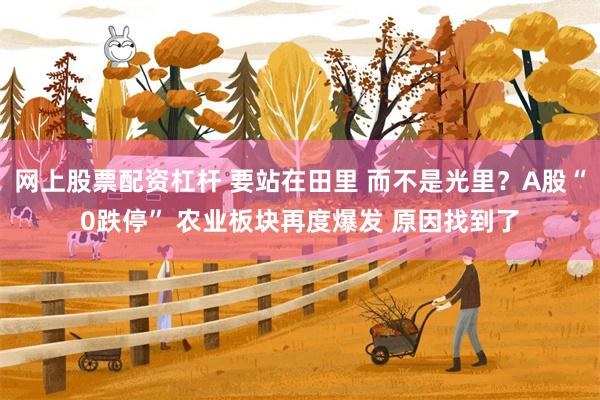 网上股票配资杠杆 要站在田里 而不是光里？A股“0跌停” 农业板块再度爆发 原因找到了