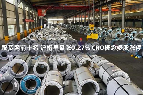 配资网前十名 沪指早盘涨0.27% CRO概念多股涨停