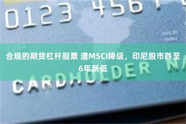 合规的期货杠杆股票 遭MSCI降级，印尼股市跌至6年新低